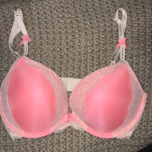 Dream Angels push-up bra 32D Pink with white Lace
